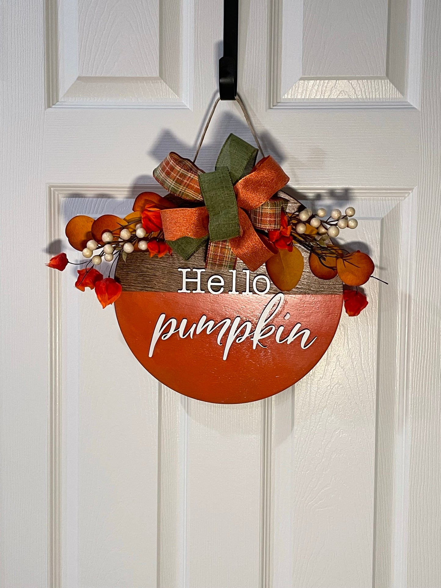 Fall Door Hanger- Round Wooden Sign