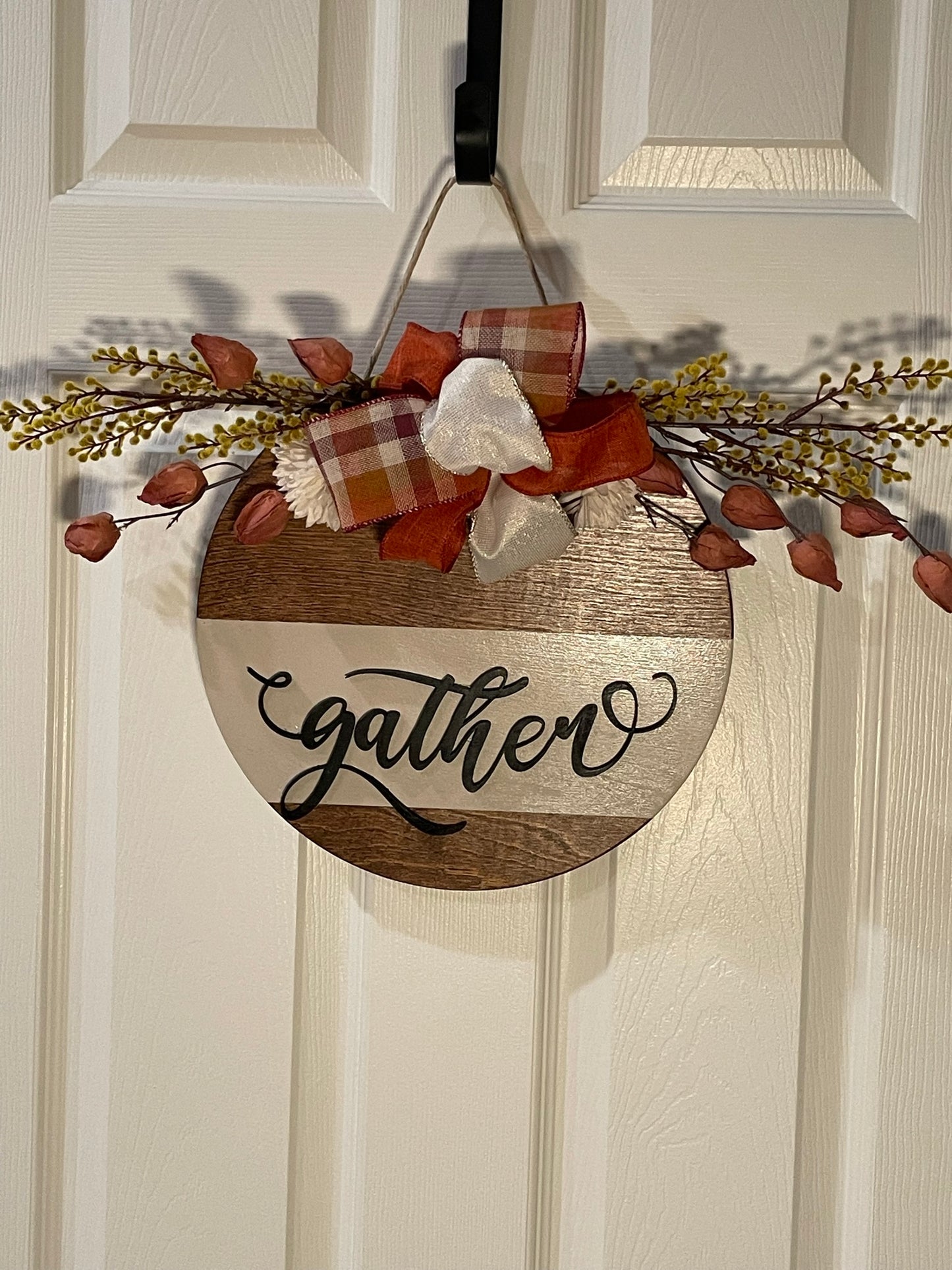 Fall Door Hanger- Round Wooden Sign