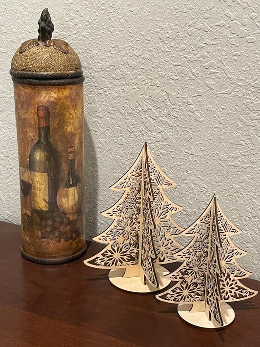 Wooden Christmas Trees - Set of 2