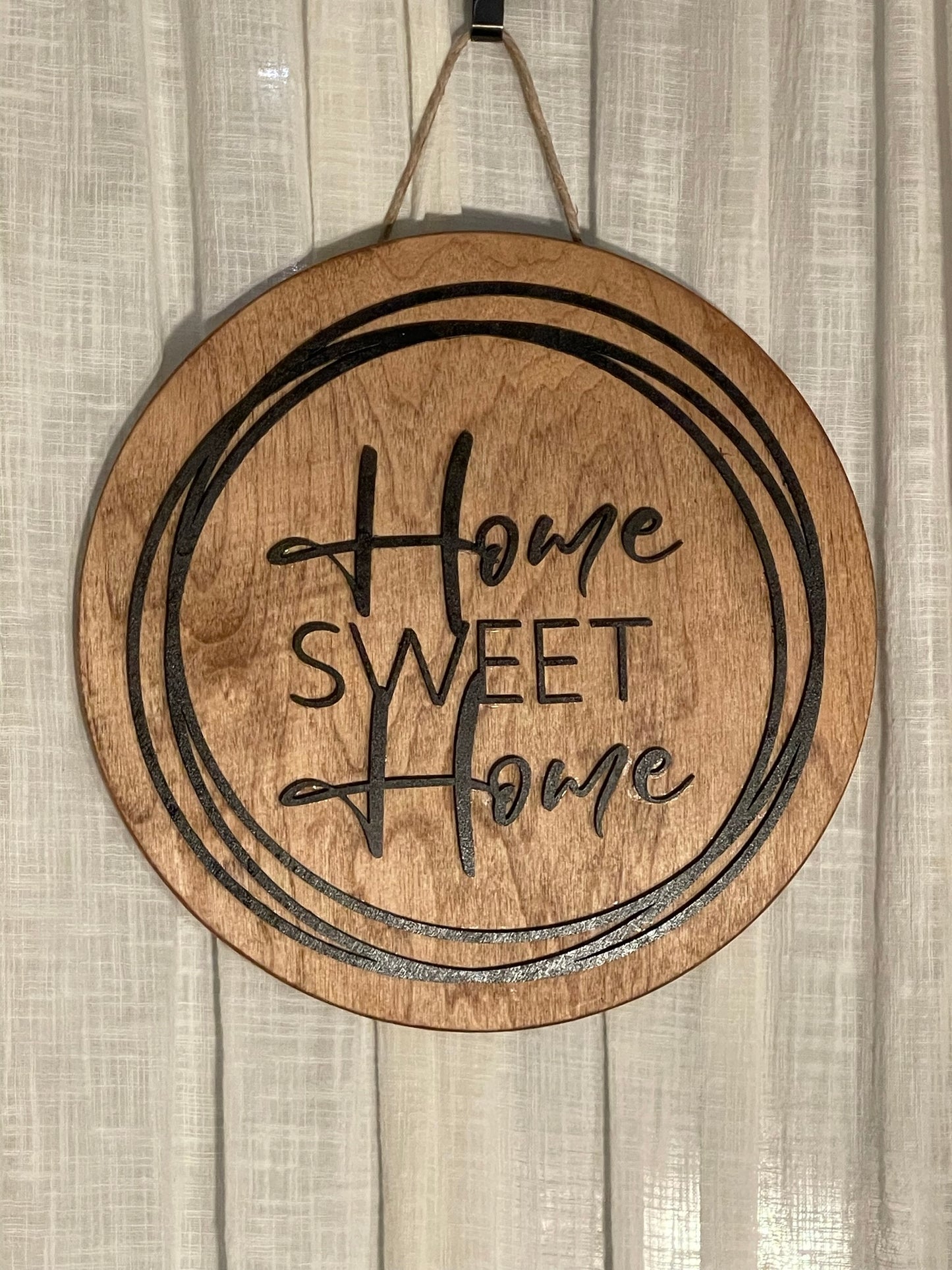 Home Decore Door Hanger - Round Wooden Sign