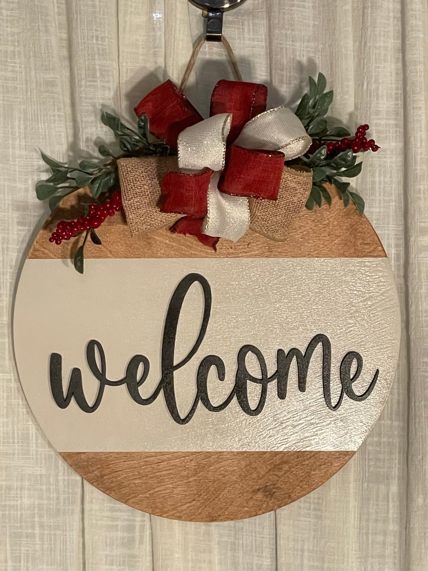 Home Decore Door Hanger - Round Wooden Sign