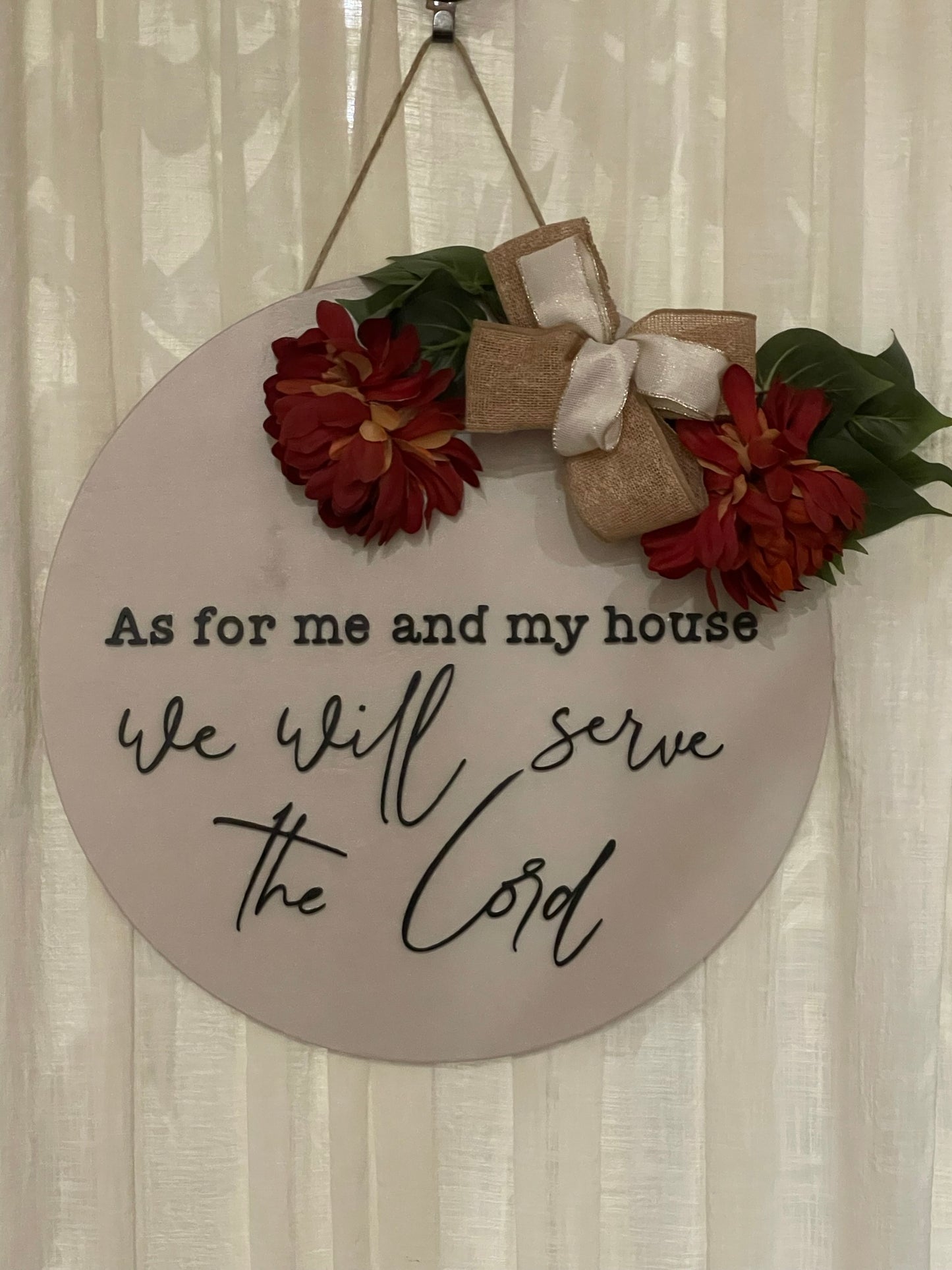 Home Decore Door Hanger - Round Wooden Sign