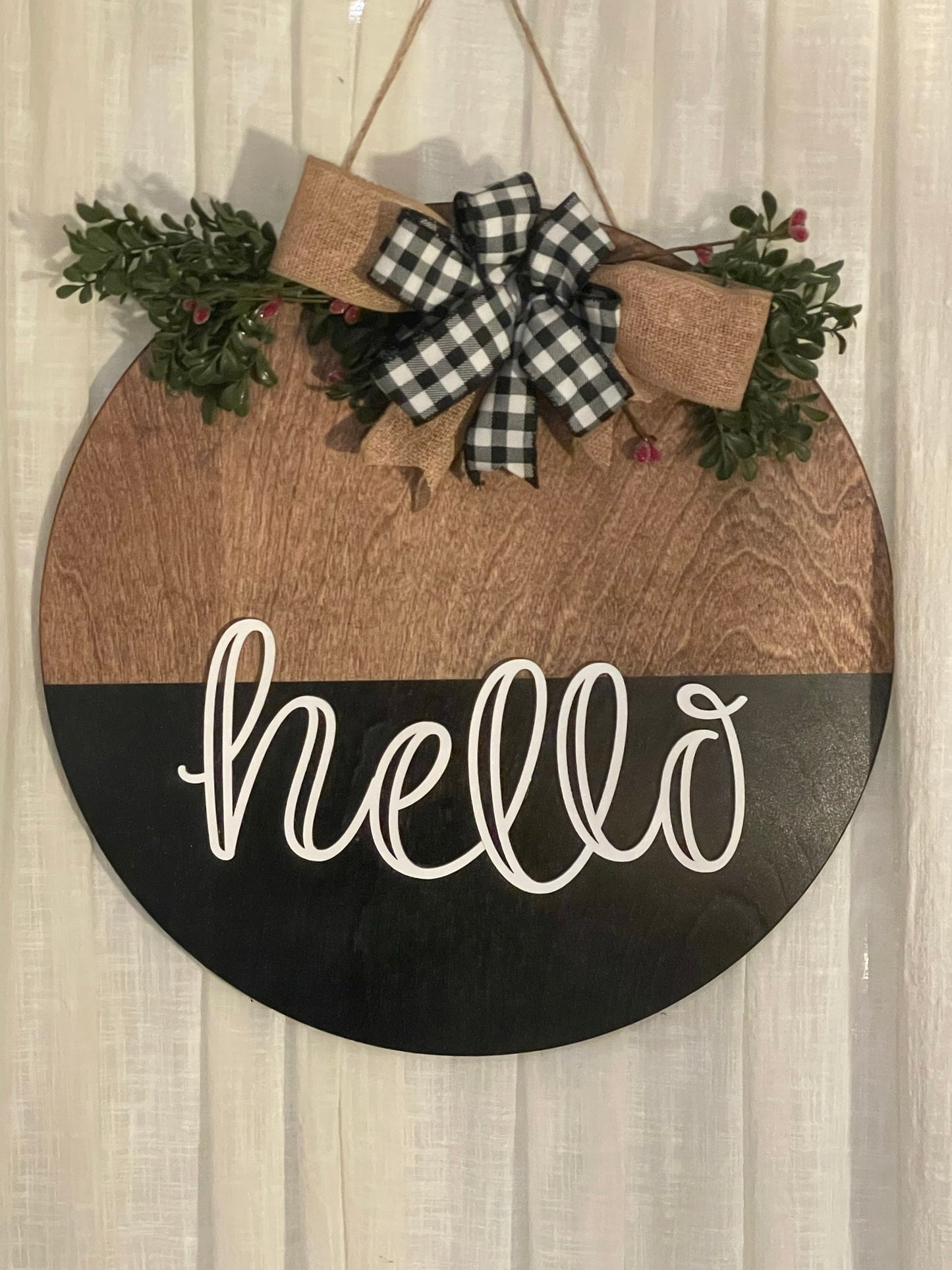 Home Decore Door Hanger - Round Wooden Sign