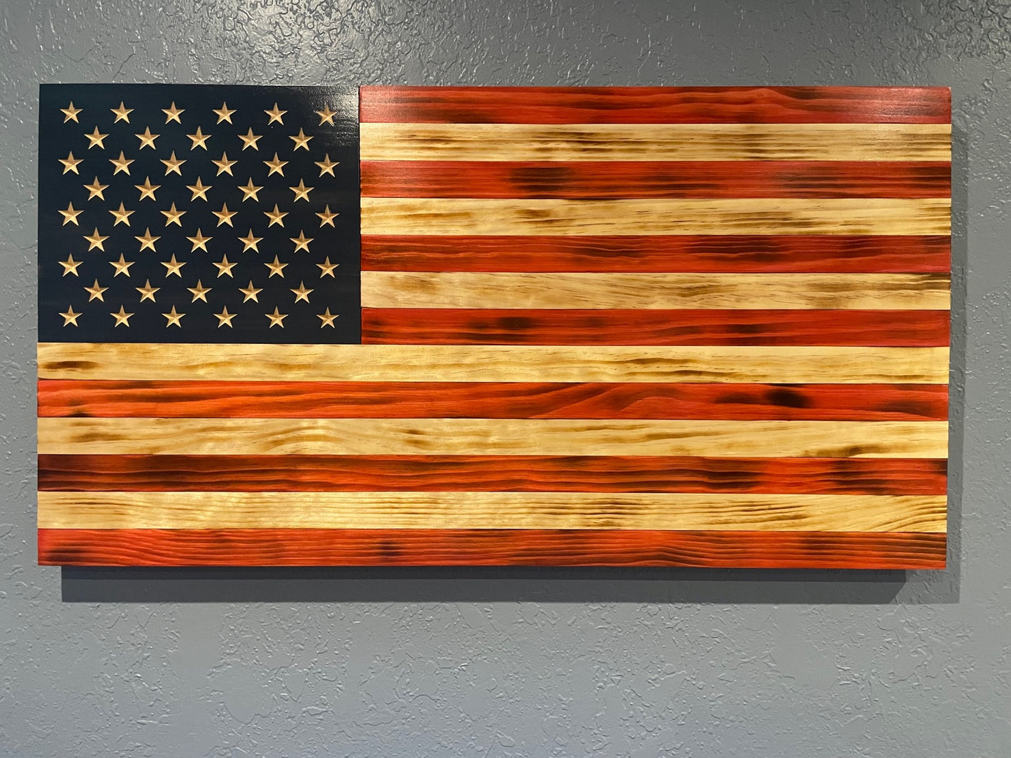 Rustic Wooden American Flag